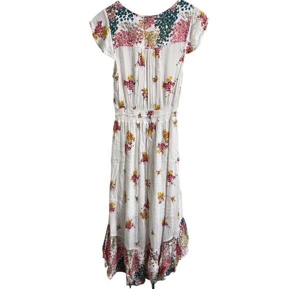 Lucky Brand Felice Floral Print High-Low Midi Dress High Low Size XS - Picture 3 of 10